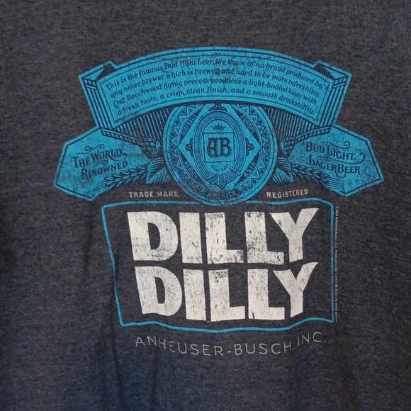 Old Navy Men's XL Bud Light Lager Beer Anheuser-Bush Blue Tee Shirt Short Sleeve - Picture 3 of 8